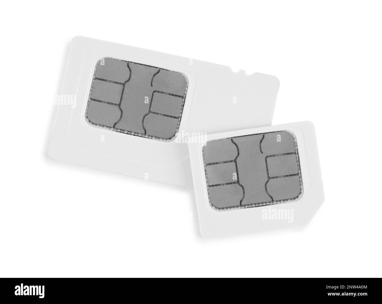 Modern SIM cards on white background, top view Stock Photo Alamy