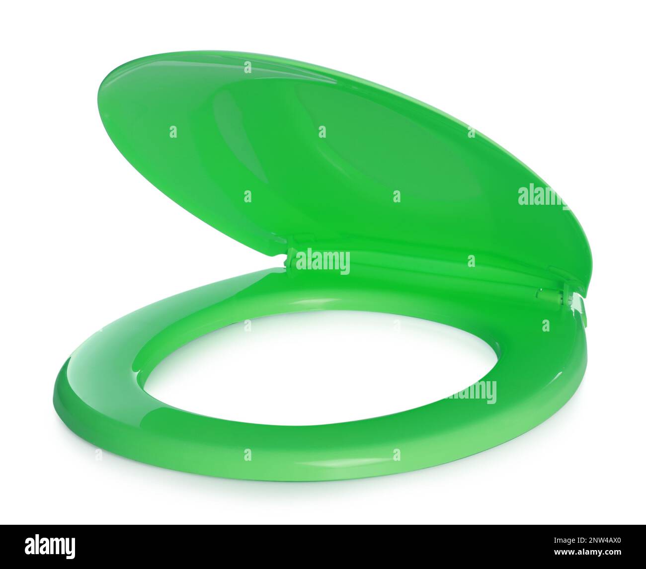 New green plastic toilet seat isolated on white Stock Photo Alamy