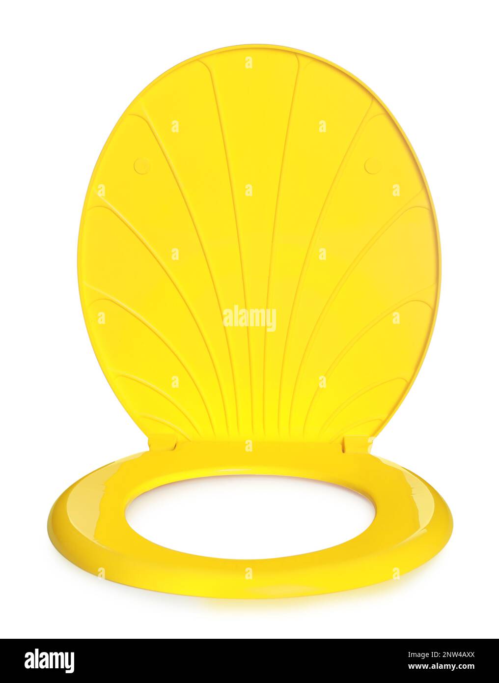 New yellow plastic toilet seat isolated on white Stock Photo Alamy