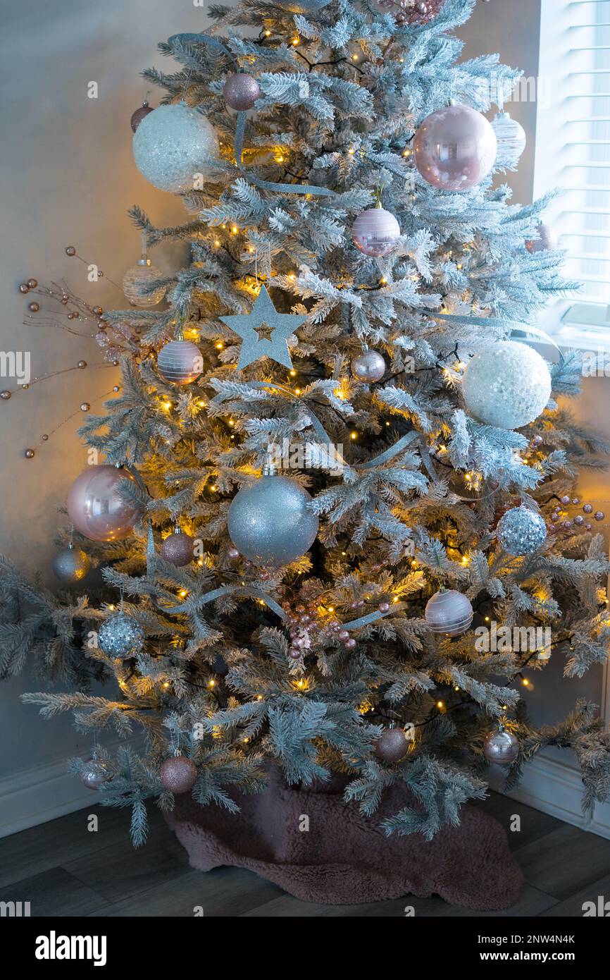 Artificial Christmas Tree. UK Stock Photo