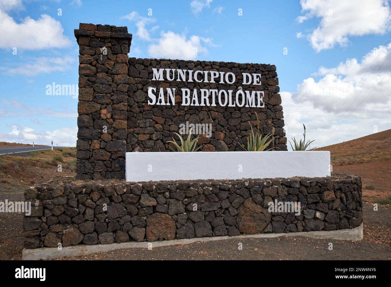 entrance to municipio de san bartolome municipality Lanzarote, Canary Islands, Spain Stock Photo