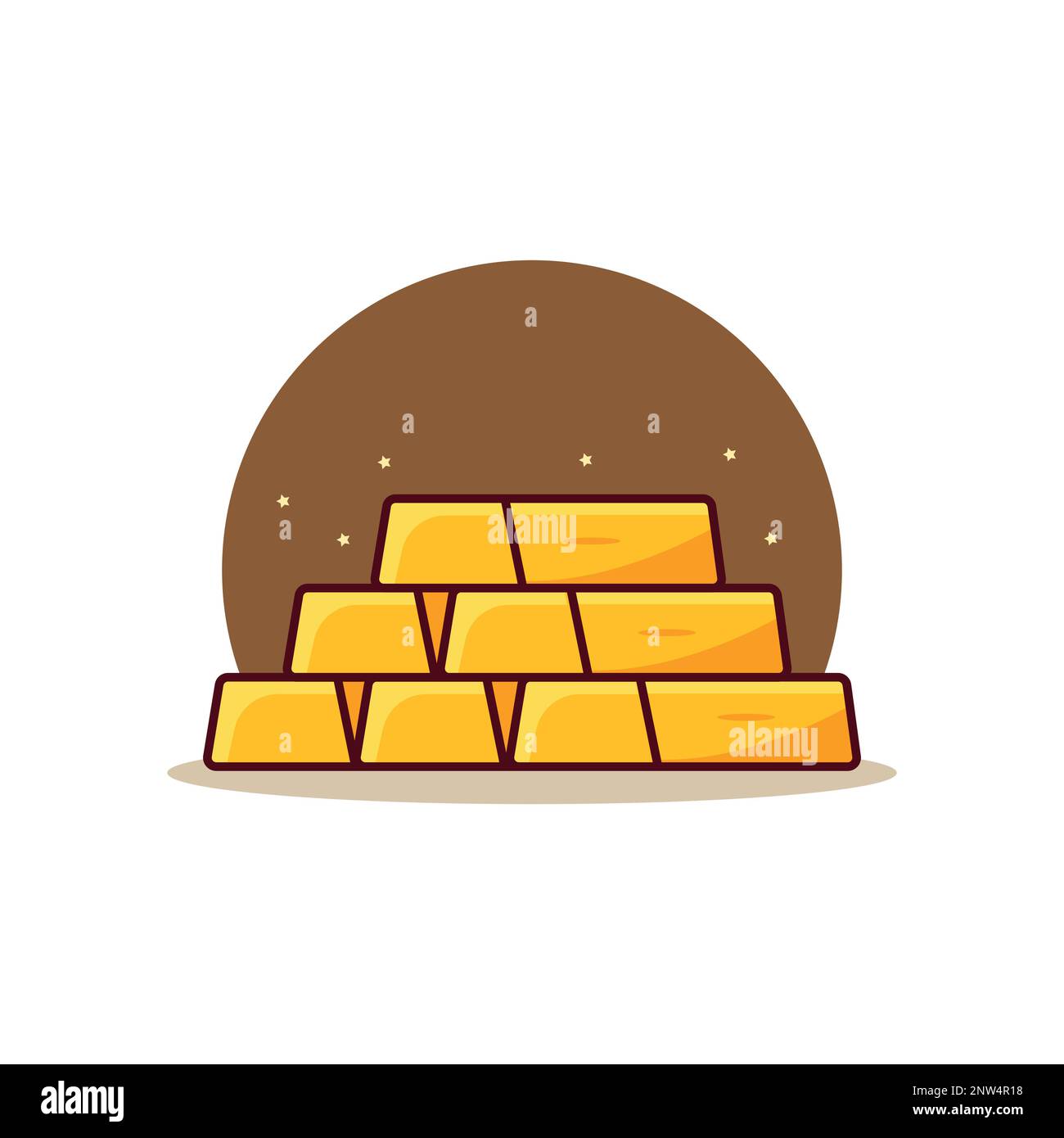 Stack of shiny gold bars vector illustration . Stock Vector