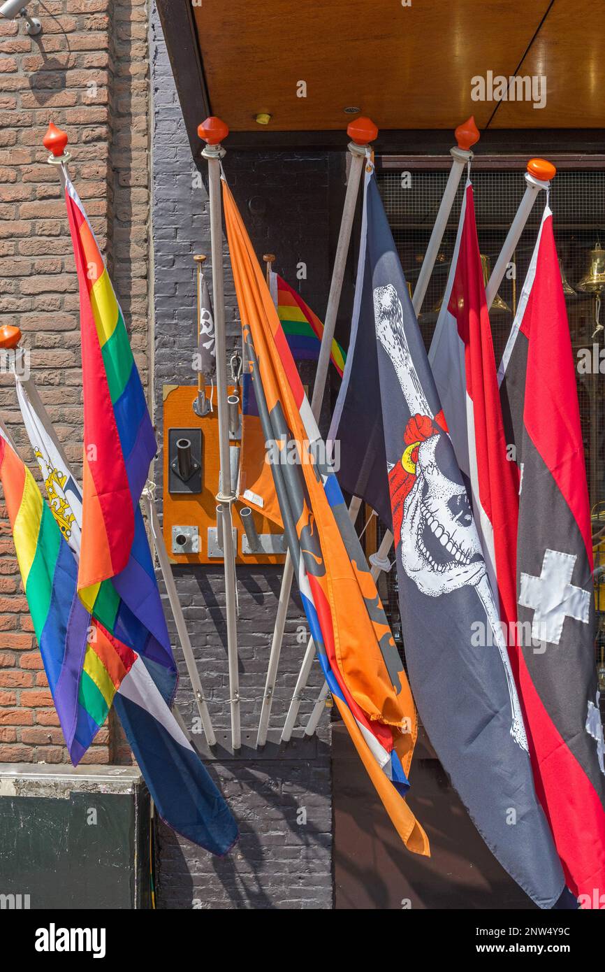 All Kind of Decorative Flags Mix at Poles Stock Photo - Alamy