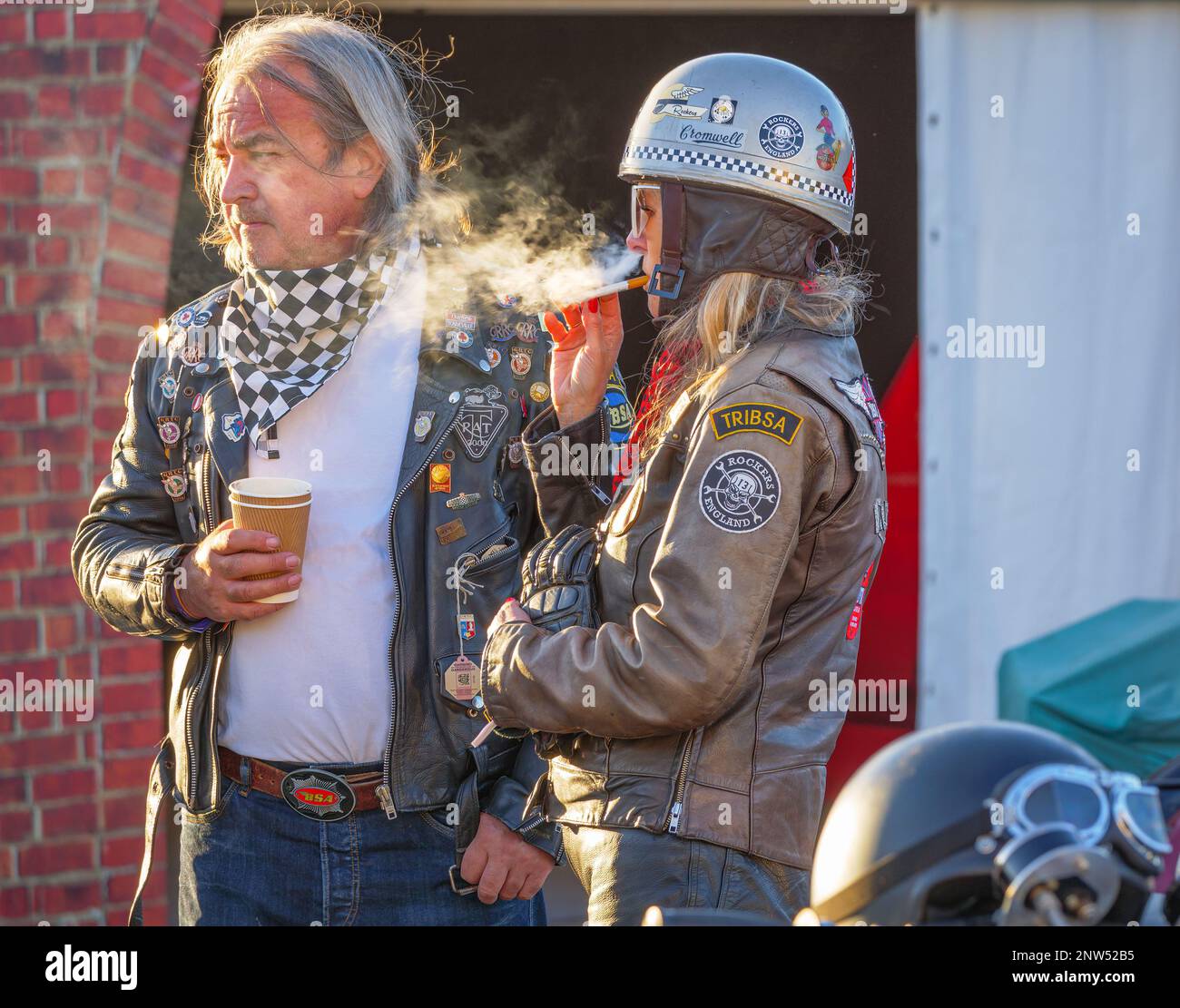 Alamy Rocker Two rockers standing smoking at the Goodwood Revival 2022, West Sussex ...