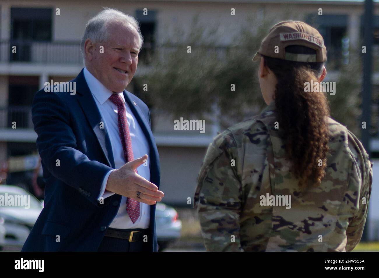 Secretary of the Air Force Frank Kendall introduces himself to 2nd Lt ...