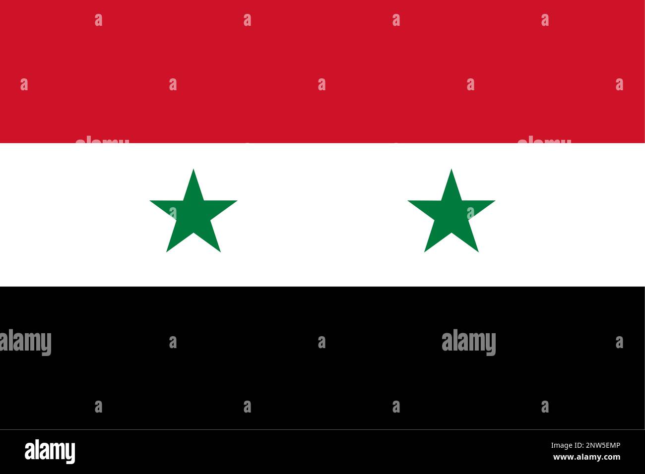 National flag of the Syrian Arab Republic Stock Photo