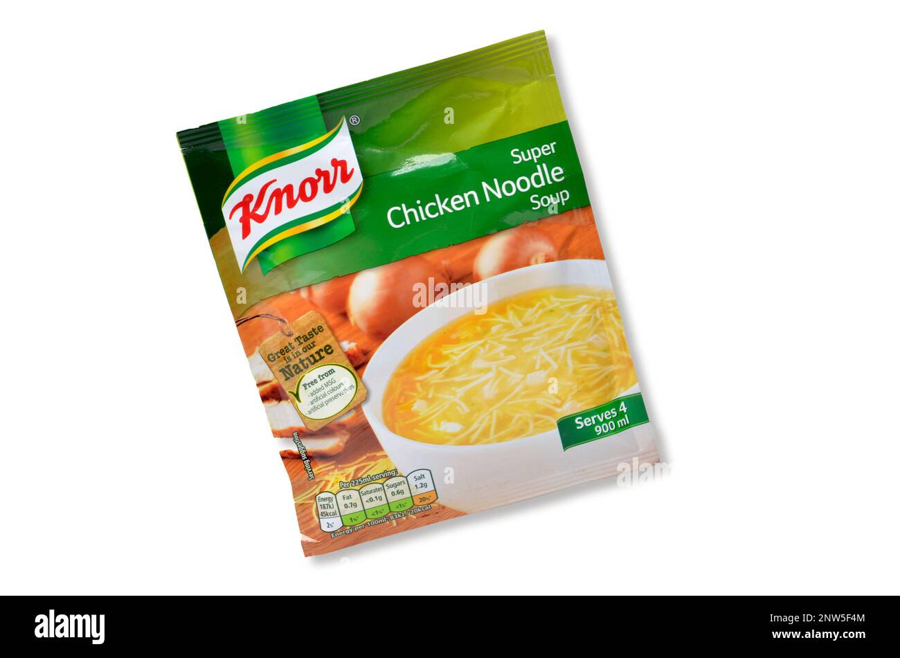 Knorr Chicken Noodle Packet Dried Soup cut out isolated on white background Stock Photo