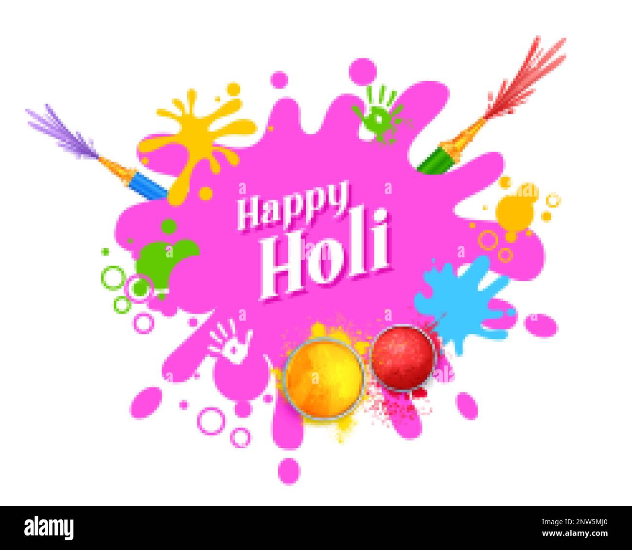 illustration of abstract colorful Happy Holi background card design for