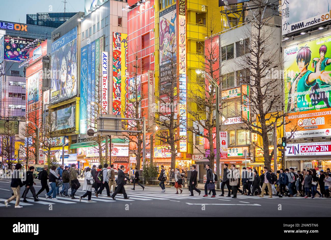 Street scene, at Chuo Dori street, Akihabara, Tokyo, Japan Stock Photo ...