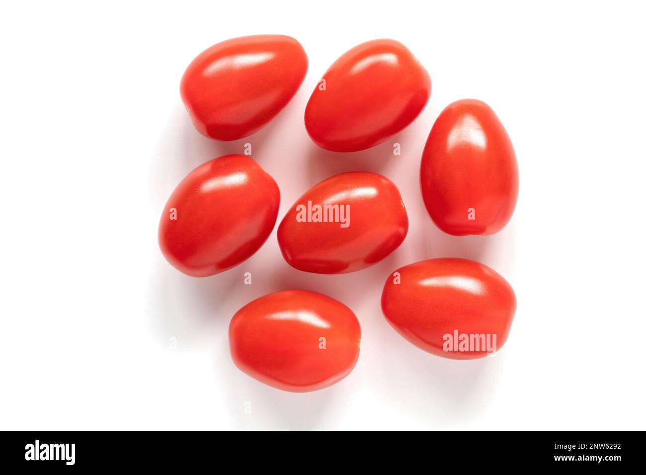 Red small cherry tomatoes isolated on white background, close up Stock ...
