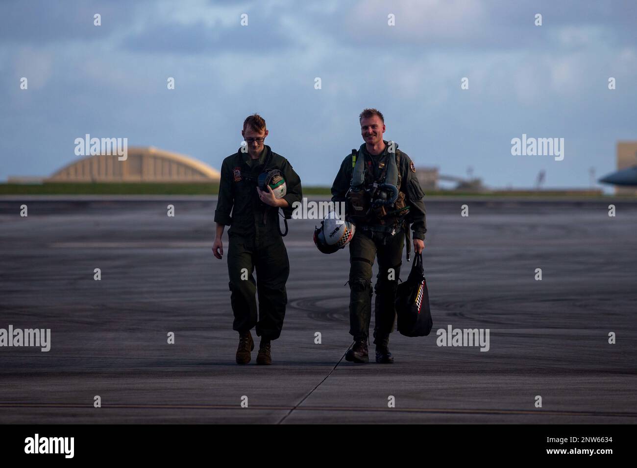 U.S. Marines Sgt Alexander Kubitza, left, an aircraft electrical