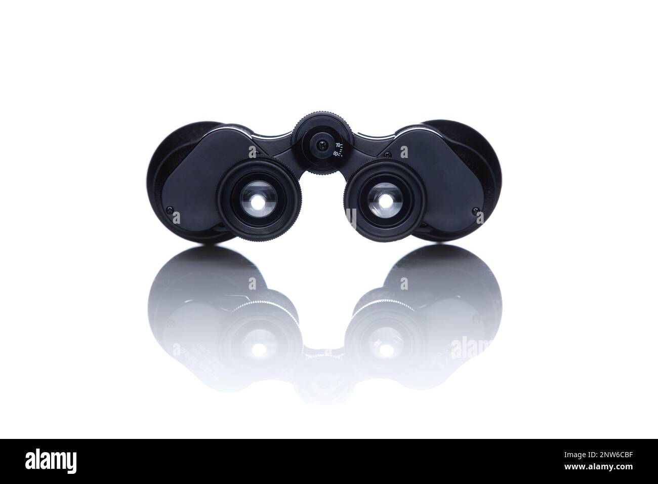 Binoculars isolated on white background. Stock Photo
