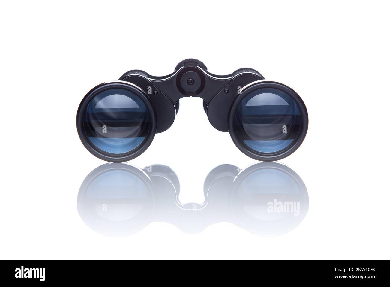Binoculars isolated on white background. Stock Photo