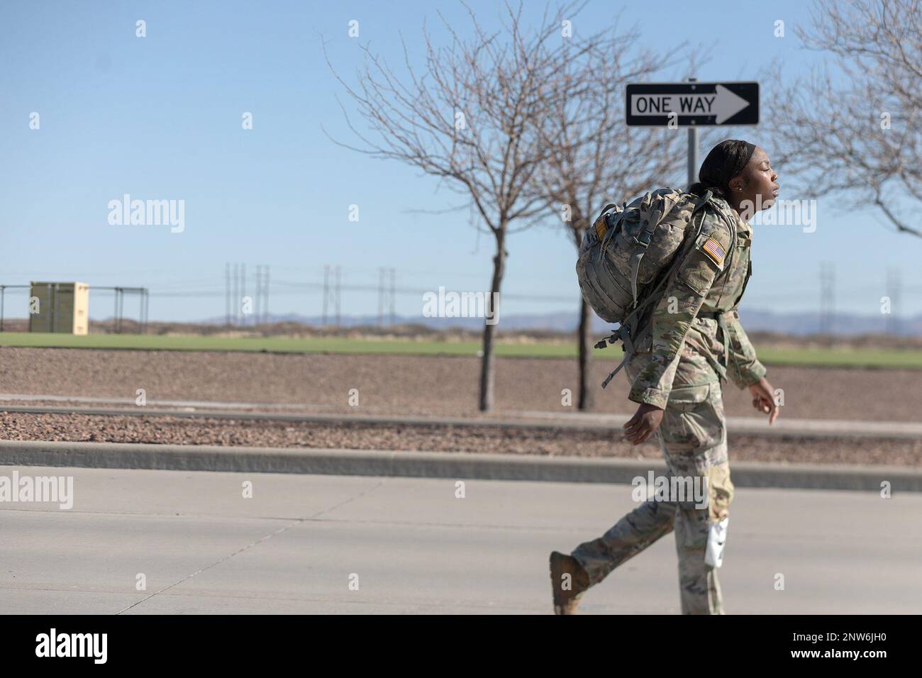 A Soldier on the move during the Norwegian Foot March challenge, an 18