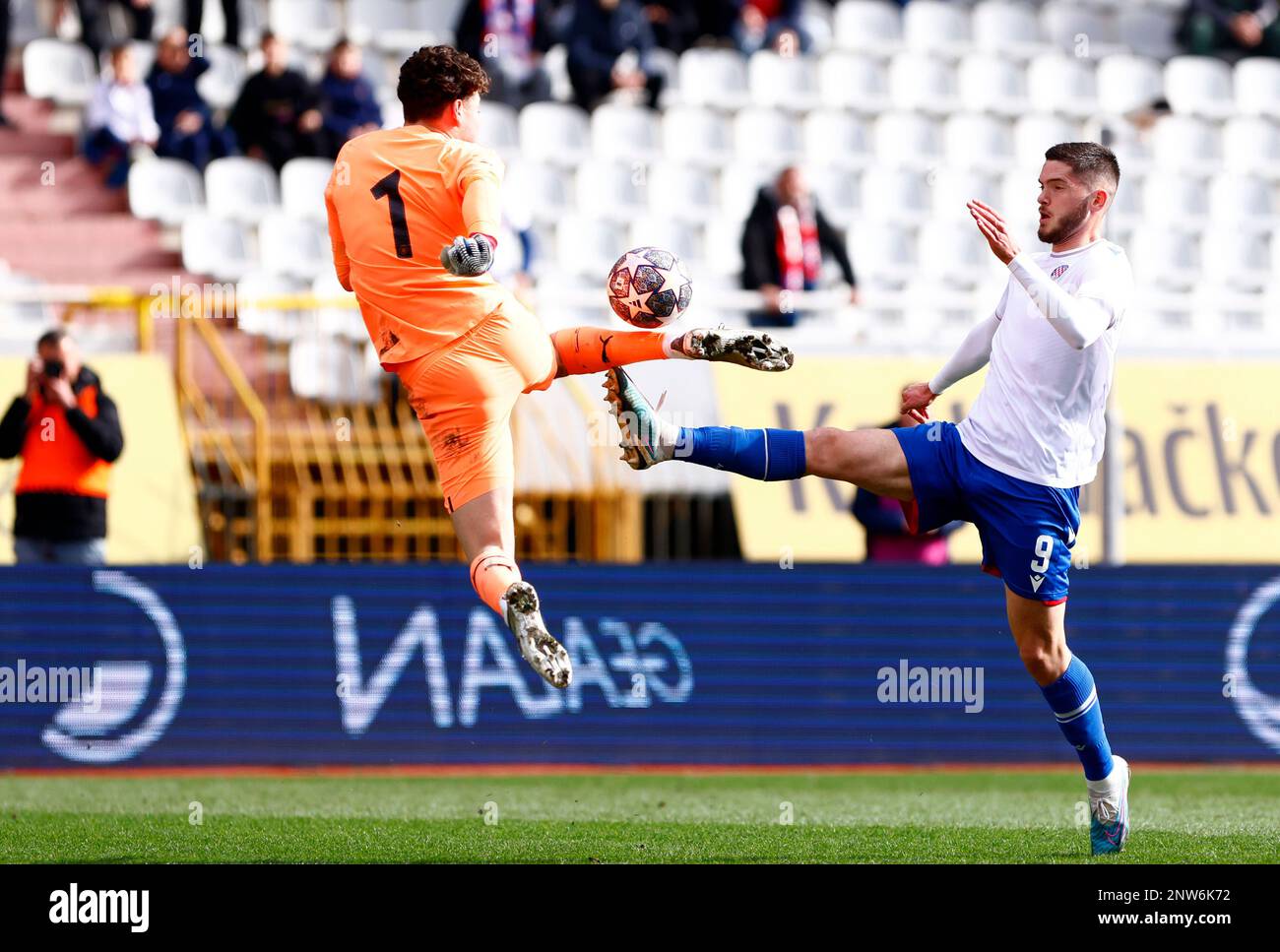 Croatian league football match between Rijeka and Hajduk Split, Stadion  Poljud, Split, Dalmatia, Croatia Stock Photo - Alamy