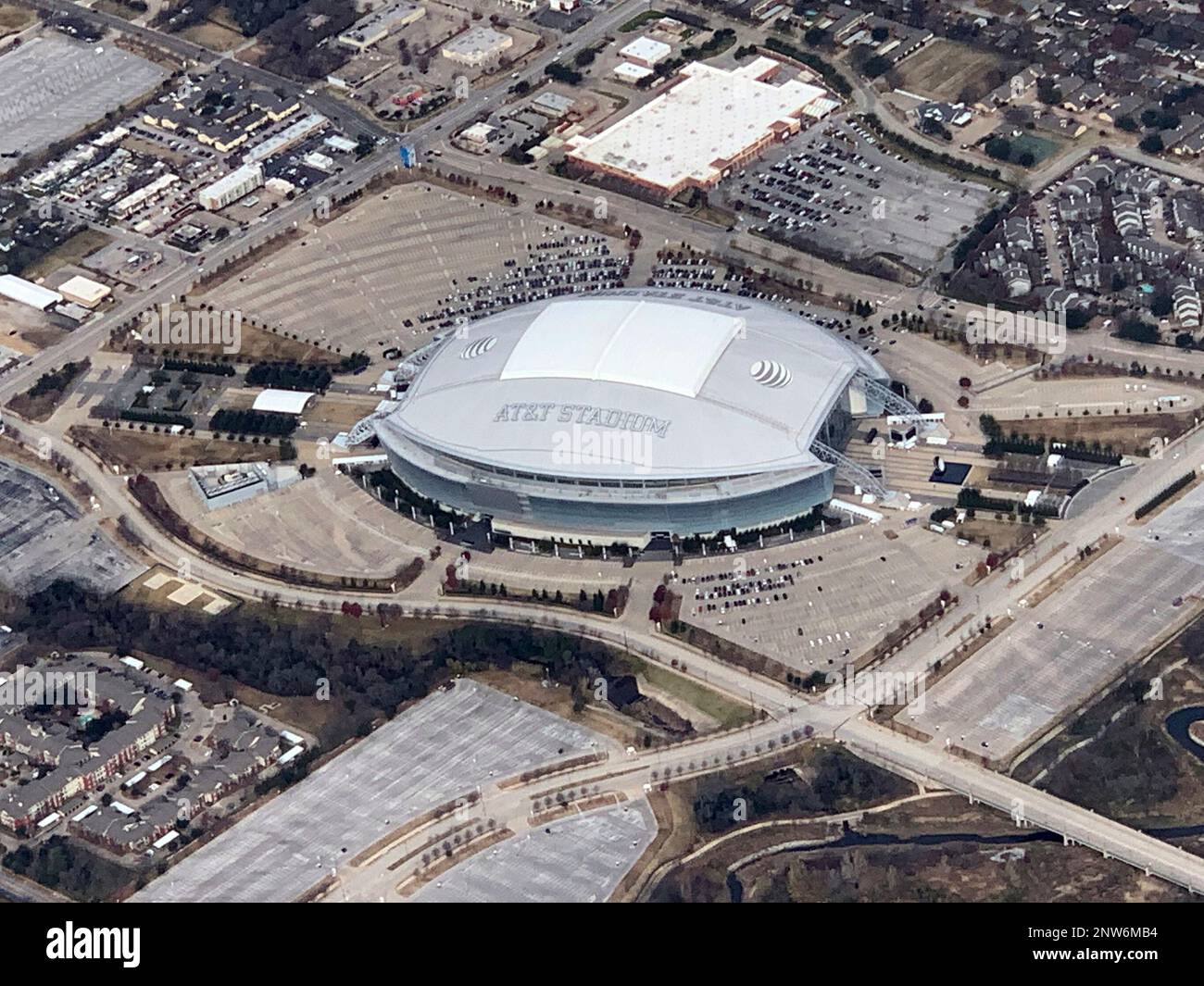 General overall aerial view of AT&T Stadium in Arlington, Tex., Sunday