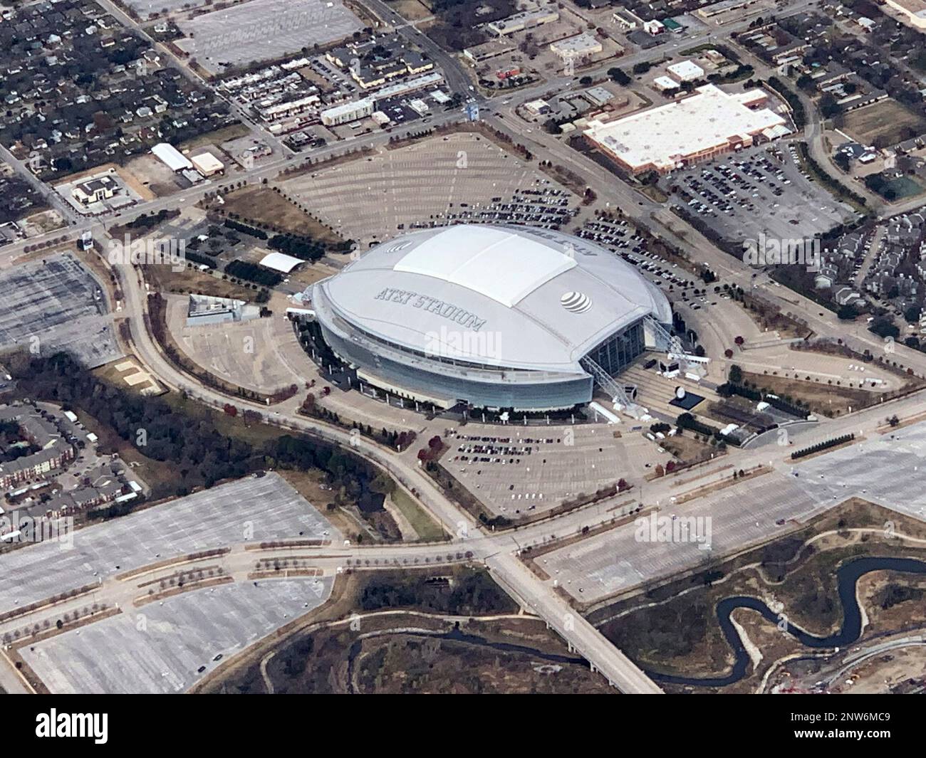General overall aerial view of AT&T Stadium in Arlington, Tex., Sunday