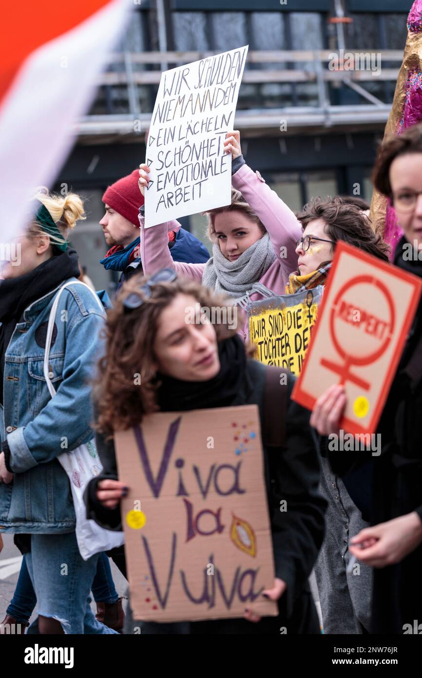 Berlin, Germany 3/8/2020 International Women's Day march in Berlin. Stock Photo