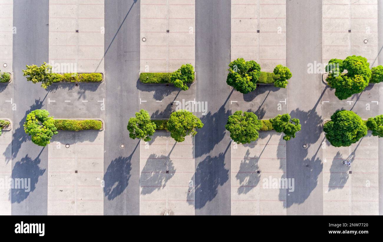 Parking lot at shopping center in Brandenburg Stock Photo Alamy