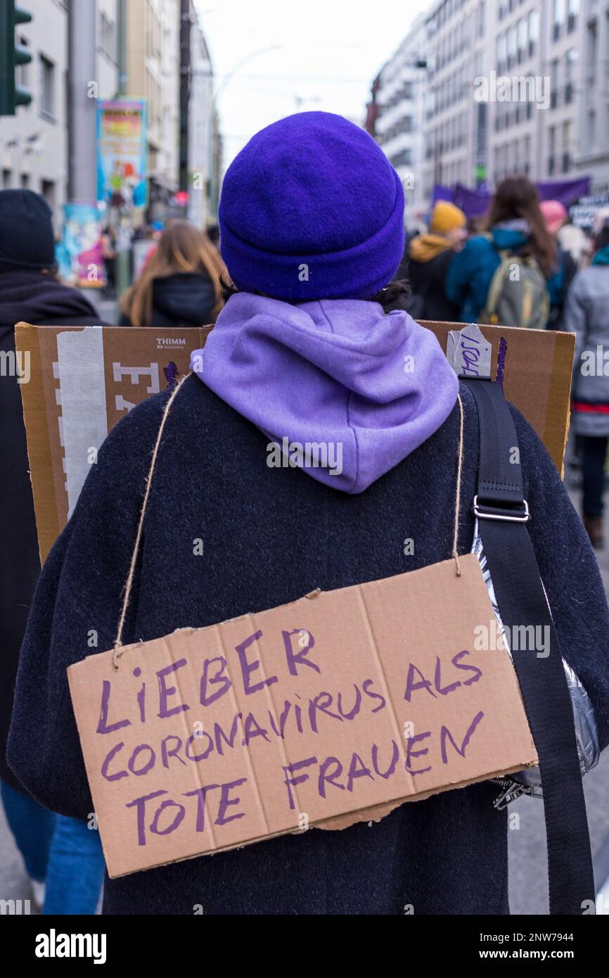 Berlin, Germany 3/8/2020 International Women's Day march in Berlin. Stock Photo