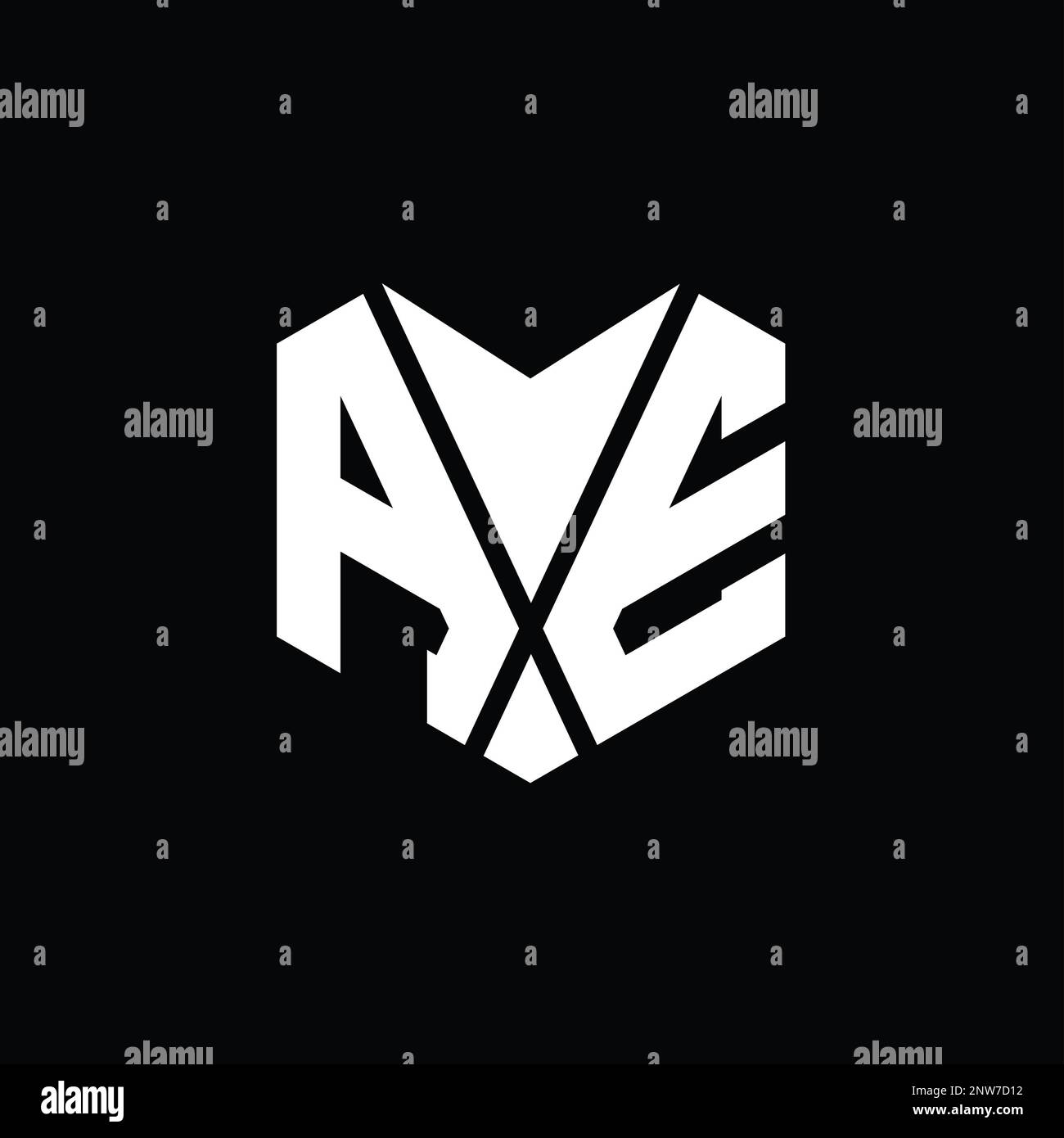 AE Logo monogram abstract hexagon shape vector images design template ...