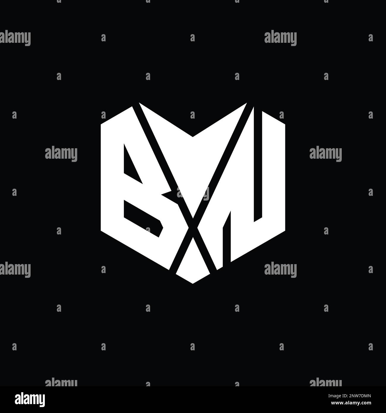 BN Logo monogram abstract hexagon shape vector images design template ...