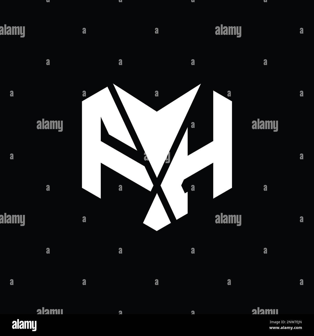 FH Logo monogram abstract hexagon shape vector images design template ...