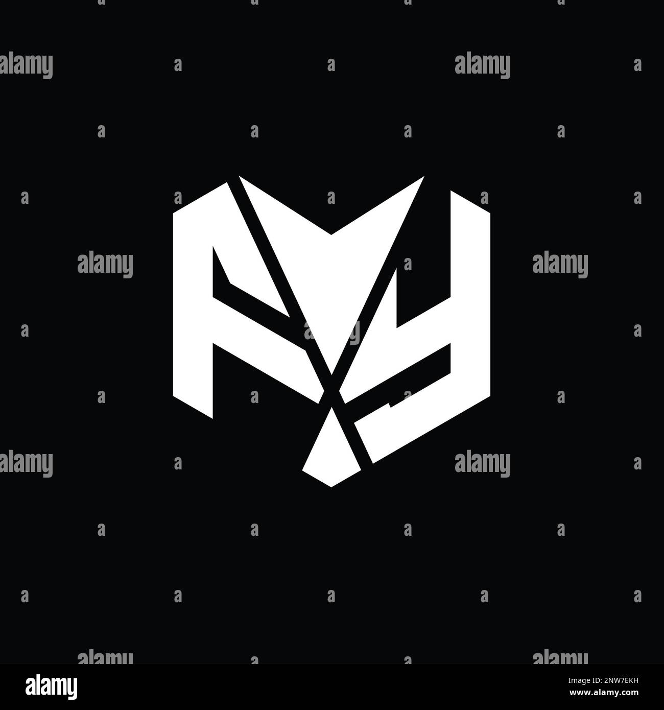 FY Logo monogram abstract hexagon shape vector images design template ...