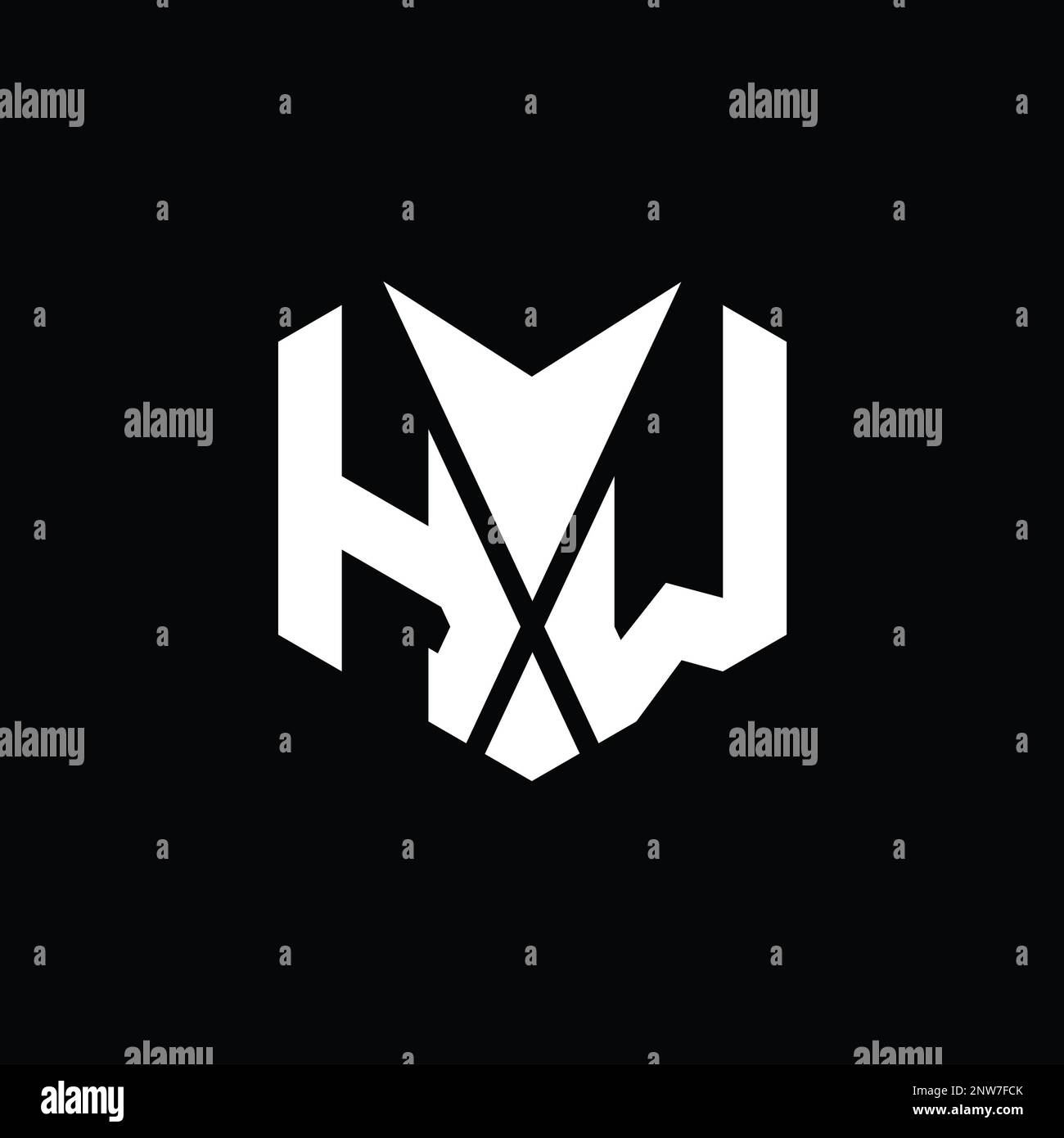 HW Logo monogram abstract hexagon shape vector images design template ...