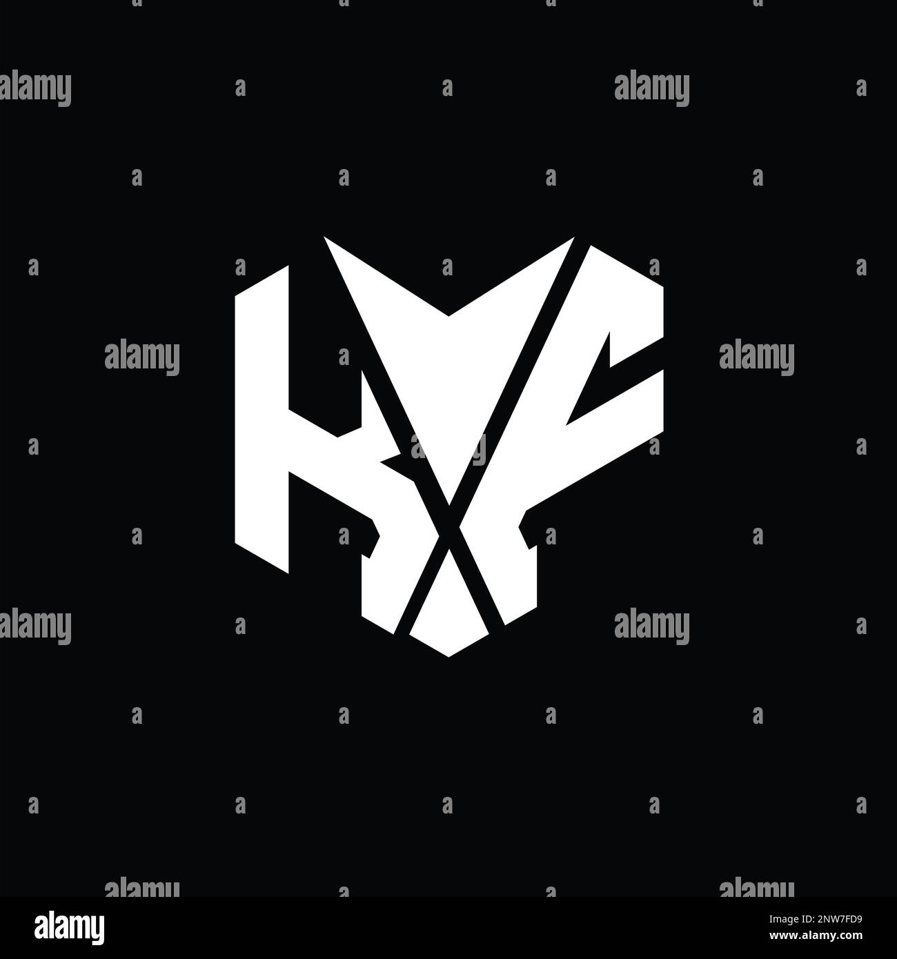 KF Logo monogram abstract hexagon shape vector images design template ...