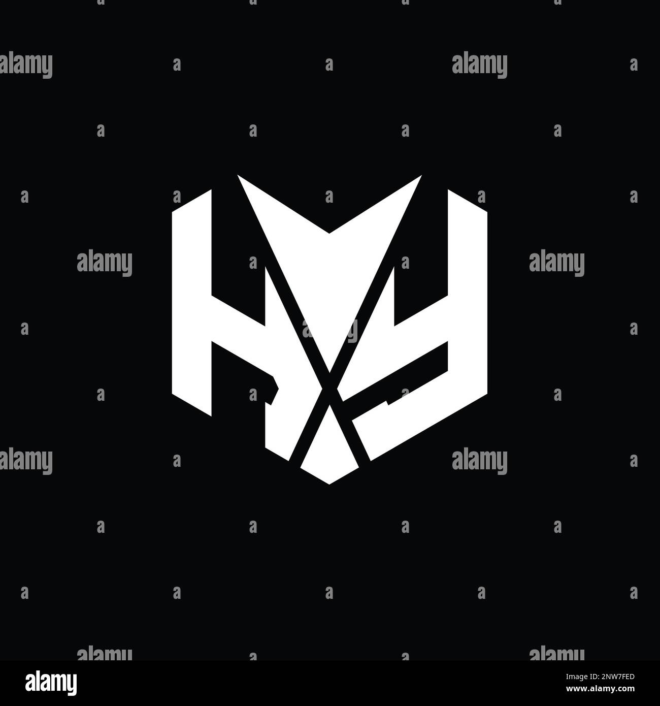 HY Logo monogram abstract hexagon shape vector images design template ...