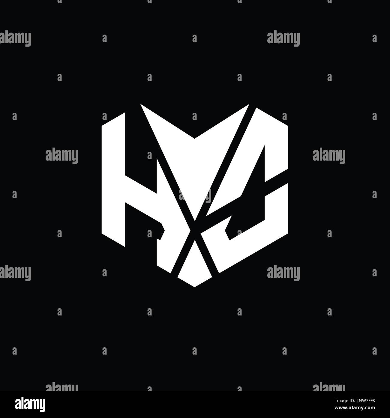HO Logo monogram abstract hexagon shape vector images design template ...