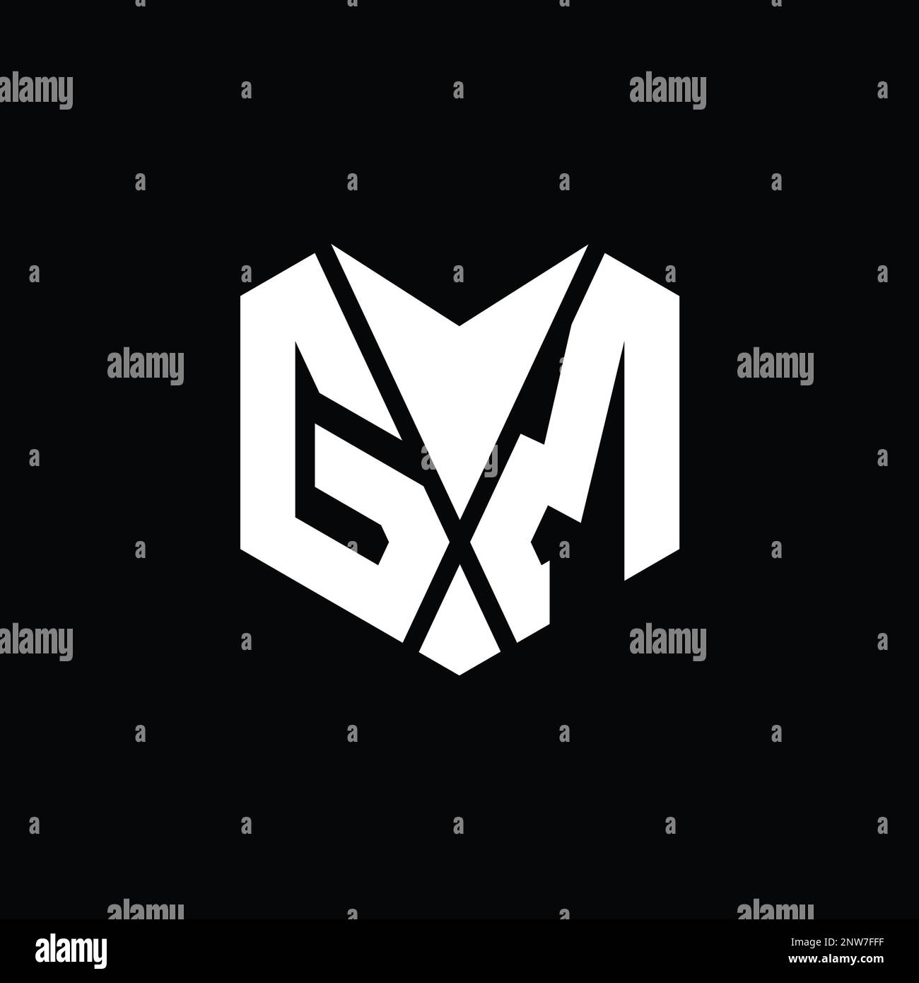 GM Logo monogram abstract hexagon shape vector images design template ...