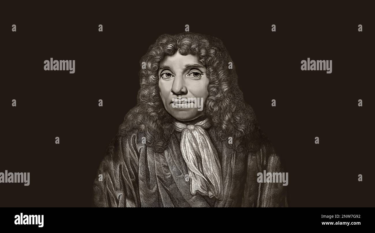 Antonie Philips van Leeuwenhoek, 1632 – 1723, a Dutch microbiologist and microscopist Stock Photo