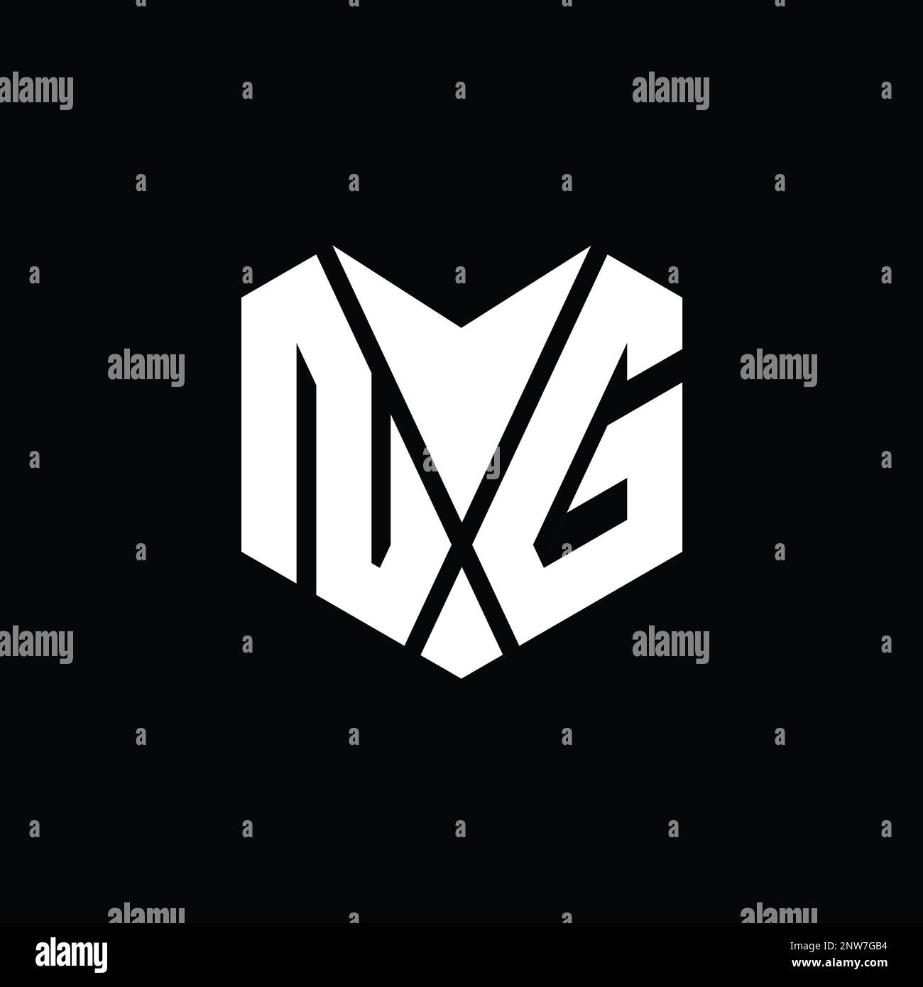 NG Logo monogram abstract hexagon shape vector images design template ...