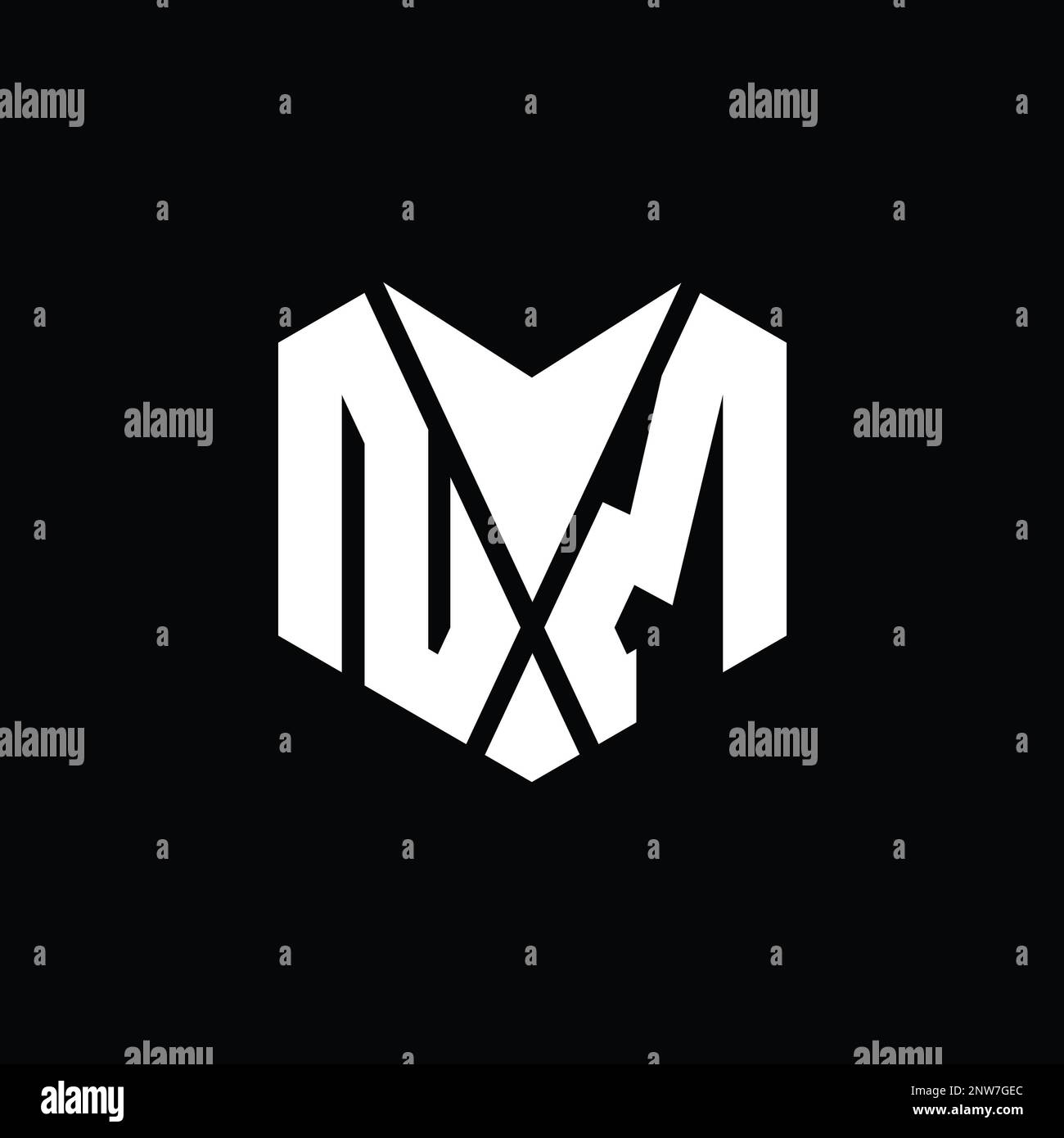 NM Logo monogram abstract hexagon shape vector images design template ...