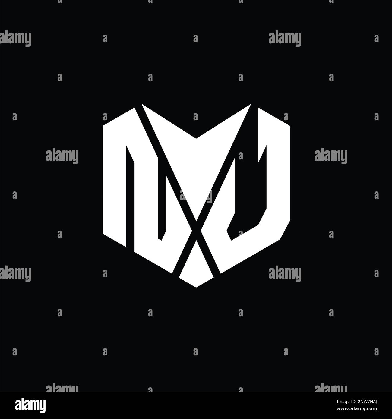 NV Logo monogram abstract hexagon shape vector images design template ...