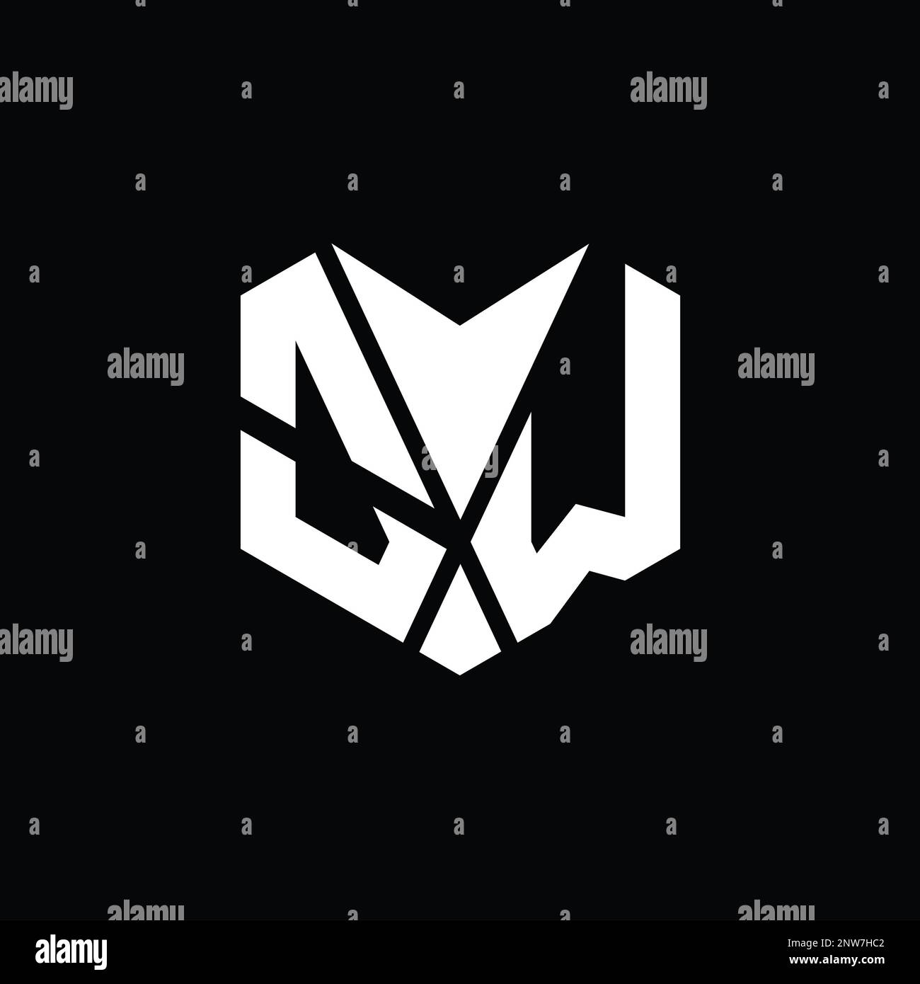 OW Logo monogram abstract hexagon shape vector images design template ...
