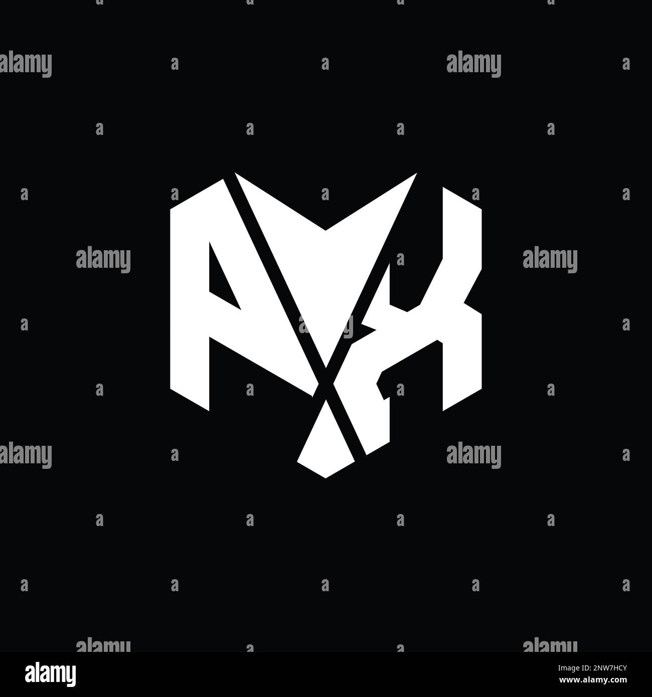 PX Logo monogram abstract hexagon shape vector images design template ...