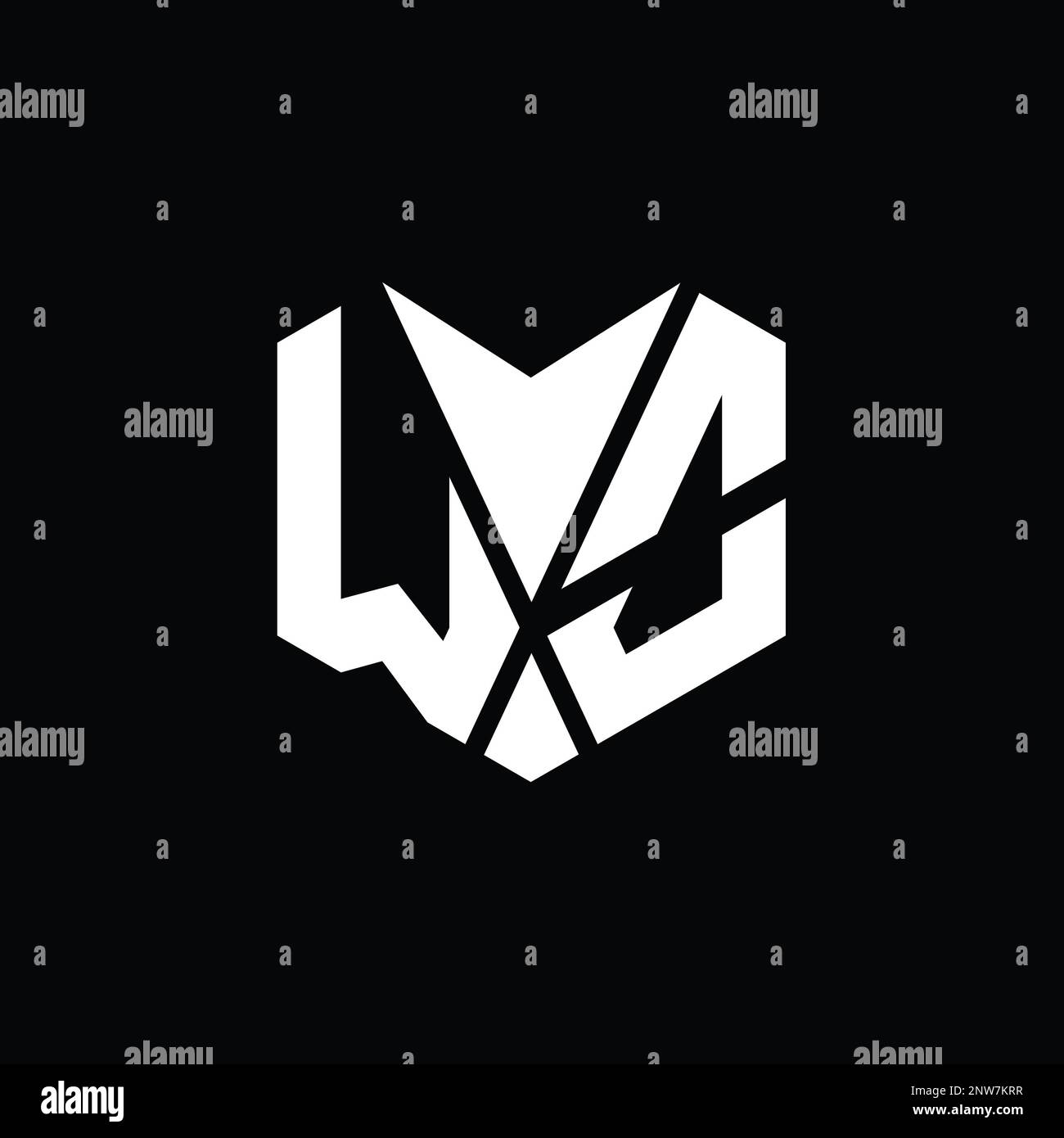WO Logo monogram abstract hexagon shape vector images design template ...