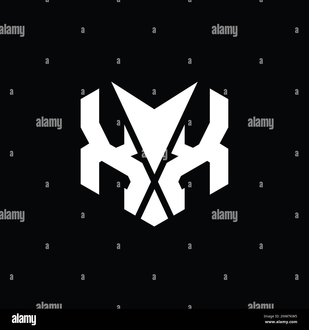 XX Logo monogram abstract hexagon shape vector images design template ...