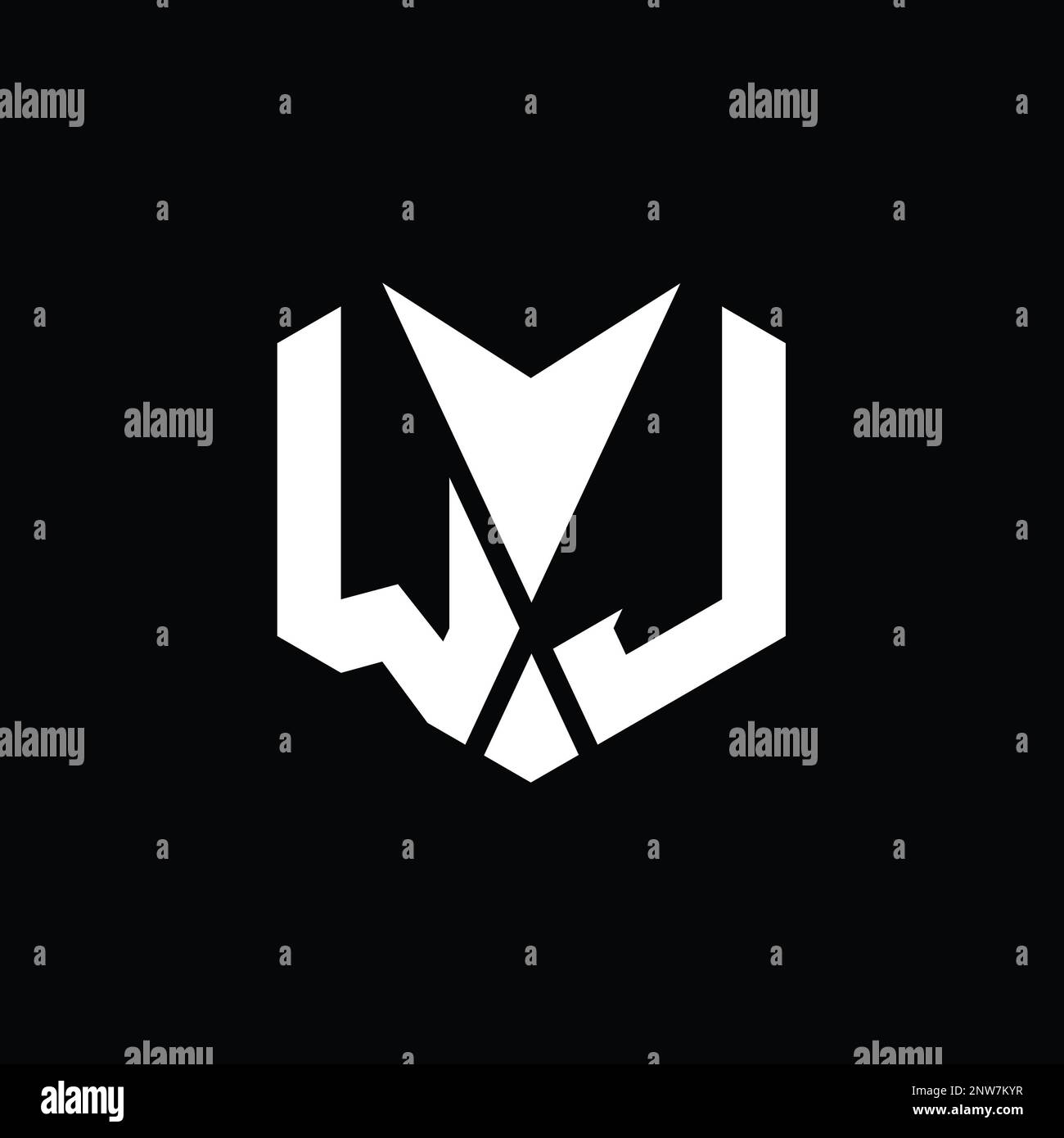 WJ Logo monogram abstract hexagon shape vector images design template ...