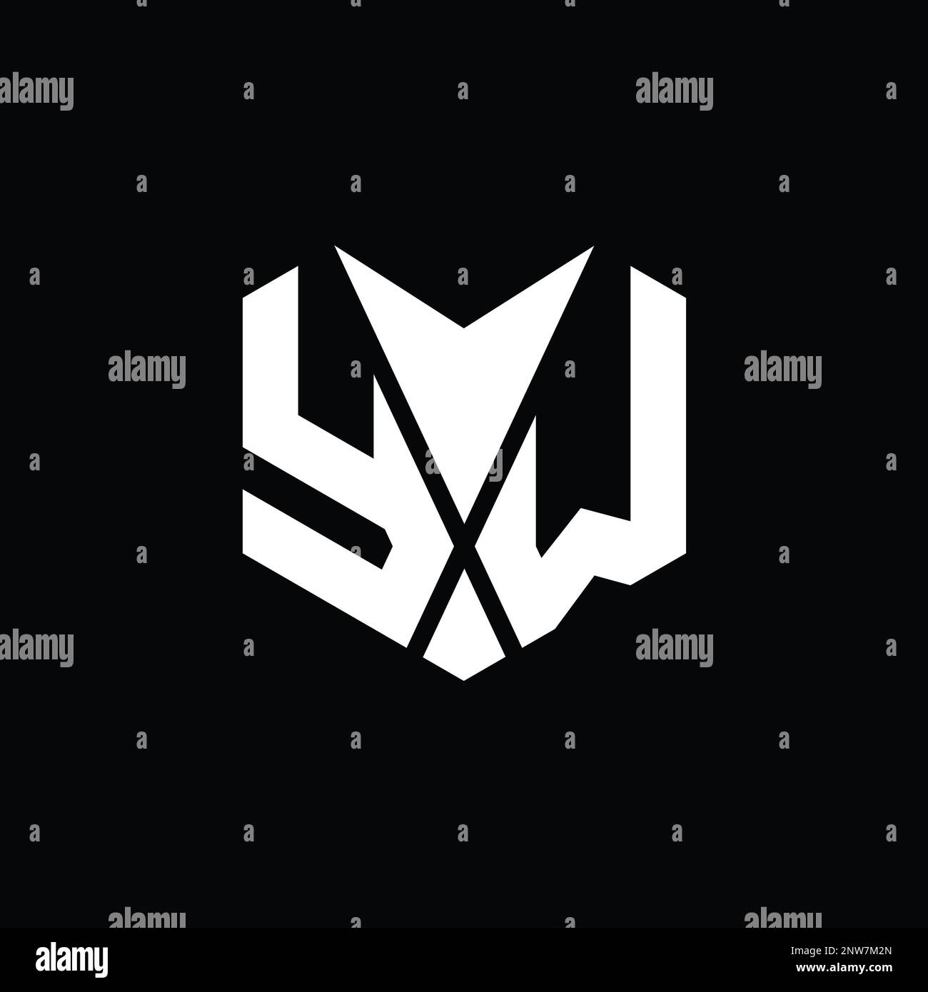 YW Logo monogram abstract hexagon shape vector images design template ...