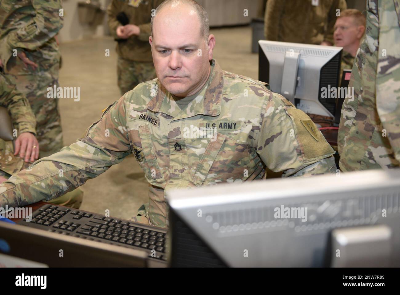 Indiana National Guard Sgt. 1st Class Anthony Haines, a 38th Infantry ...