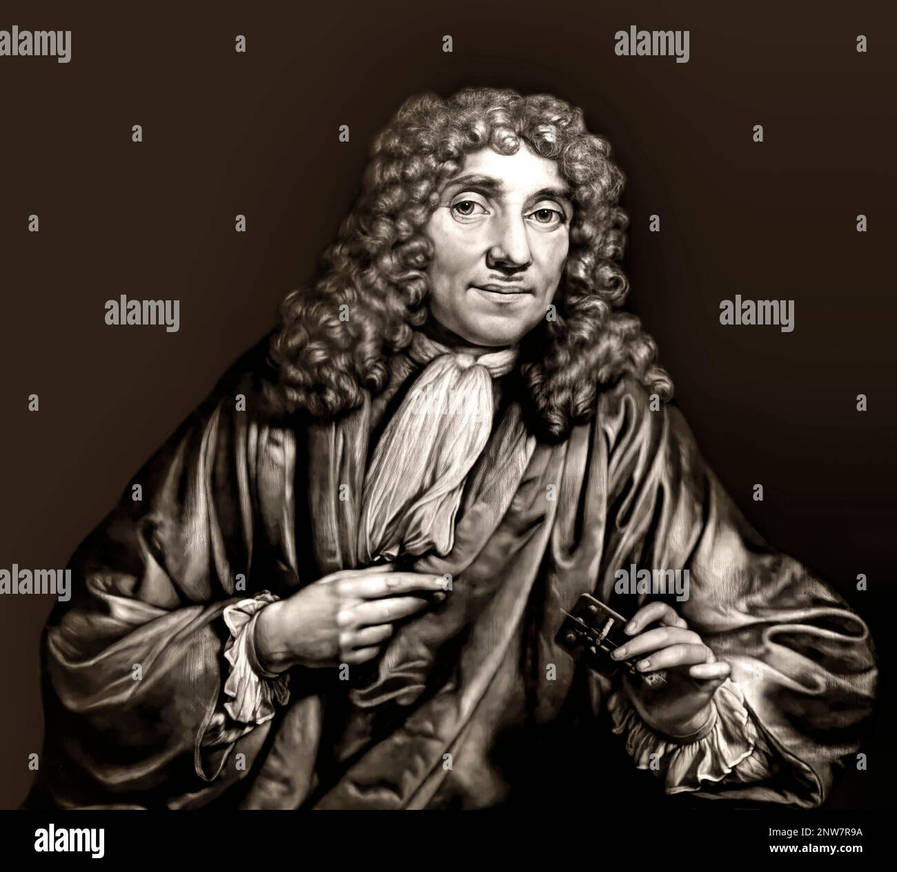 Antonie Philips van Leeuwenhoek, 1632 – 1723, a Dutch microbiologist and microscopist Stock Photo