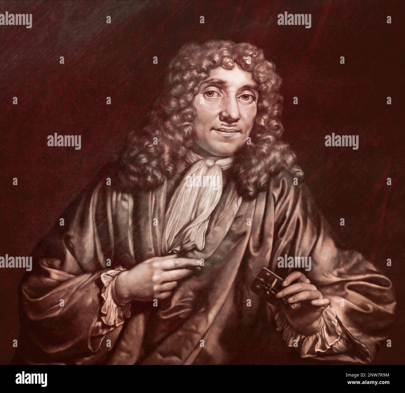 Antonie Philips van Leeuwenhoek, 1632 – 1723, a Dutch microbiologist and microscopist Stock Photo