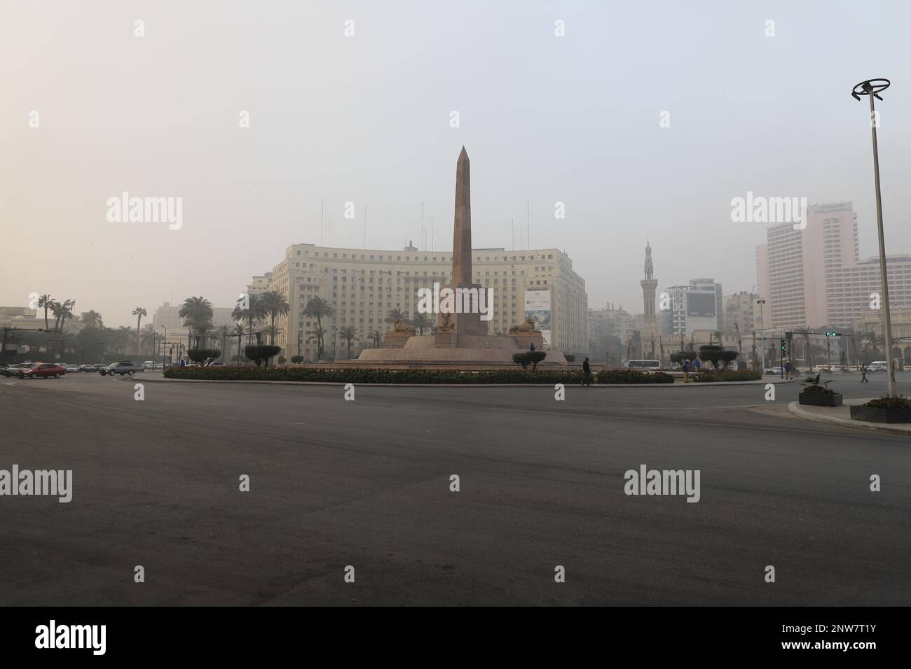 Down Town Cairo with Haze Stock Photo