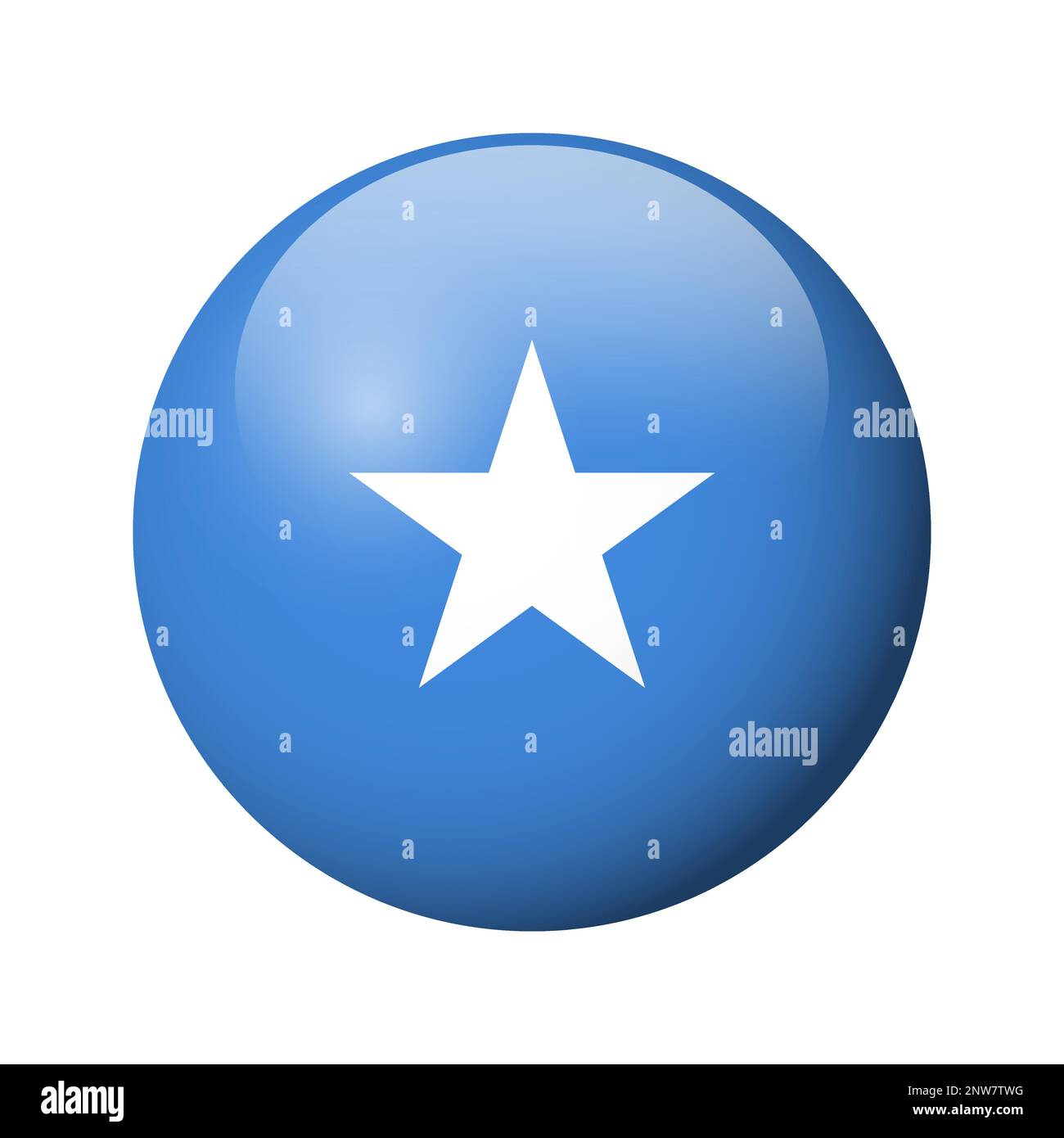 Somalia flag - glossy circle badge. Vector icon. Stock Vector