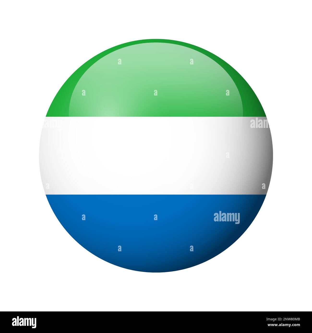 Sierra Leone flag - glossy circle badge. Vector icon. Stock Vector