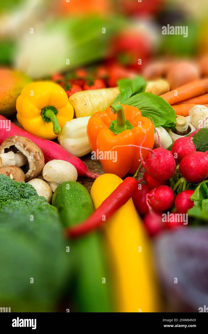 fresh and healthy mixed fruits Stock Photo